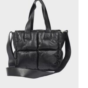 Trouva Stylism Denmark Padded Leather Shopper  black
